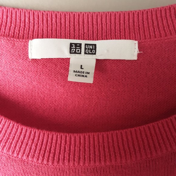 Uniqlo Women's Pink Cotton Cashmere Sweater, Size L - Picture 5 of 12